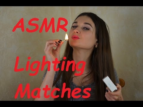 Asmr beautiful long hair girl Soft spoken and Lighting matches (soft whisper loud sounds be careful)