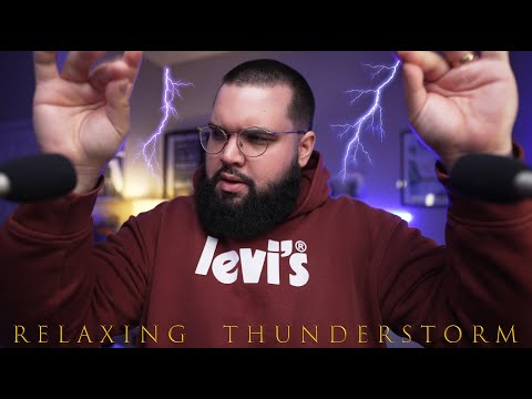 ASMR Gentle Tapping During Thunderstorm [NO TALKING] [RAIN SOUNDS]