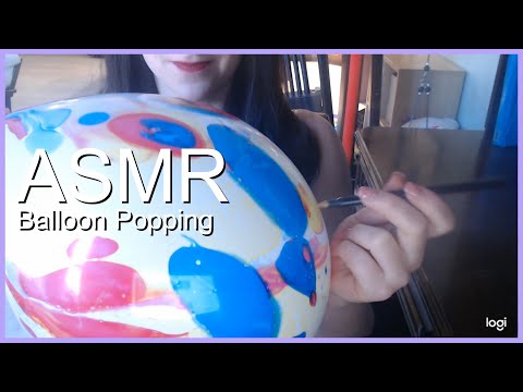 ASMR Blowing up and Popping Balloons