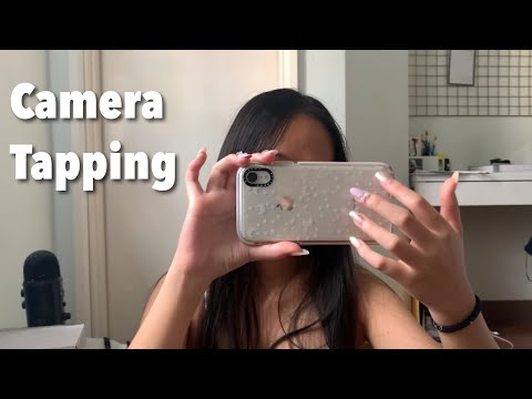 ASMR camera tapping + scratching with gel nails