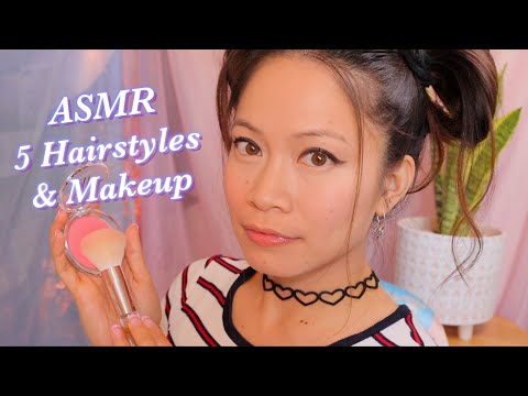 ASMR Doing My Teen Makeup & 5 Hairstyles - Throwback Pics - Target / Walmart Products