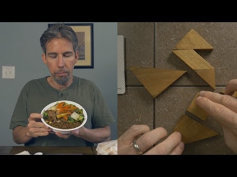 ASMR Let's Eat: Chinese Food with Tangram Puzzle Solving