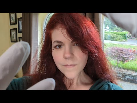 ASMR - Cranial Nerve Exam and Ear Acupuncture Treatment - Face Touching, Gloves, Sewing, Massage