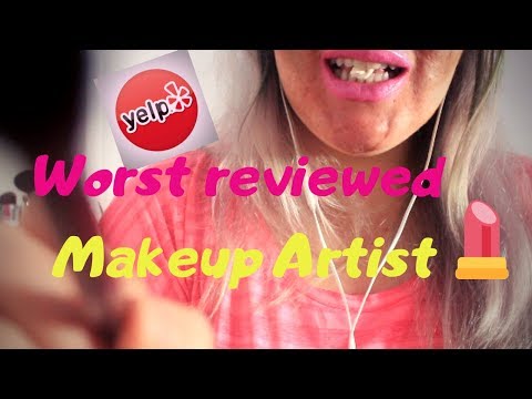 Going to the worst reviewed makeup artist in your city 💜 Tingly Pretty Basic ASMR #asmr #chewinggum
