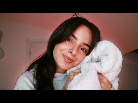 ASMR Tucking You Into Bed All Cozy & Warm 🌙 (Whispered) ⭐️ Fabric Sounds, Chatting, Making You Tea