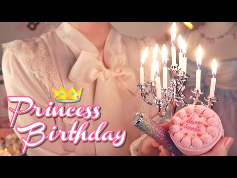 ASMR | Pampering My Princess for Your Birthday Party 🎂 (skincare, hair brushing, makeup application)