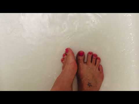 ASMR bare feet in the shower pink toenails