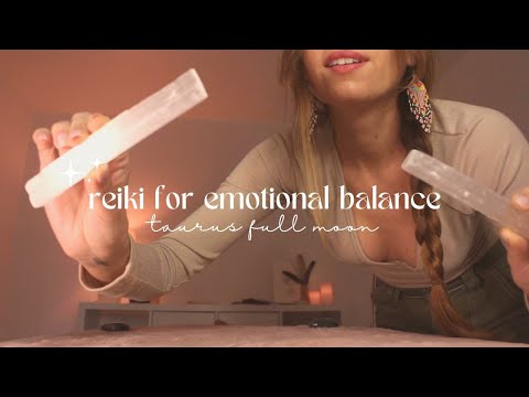 full body ASMR REIKI for emotional balance | full moon Taurus | personal attention, hand movements