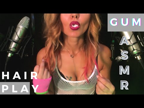 ASMR | Hair Play & Brushing with Gum Chewing Sounds (No Talking)