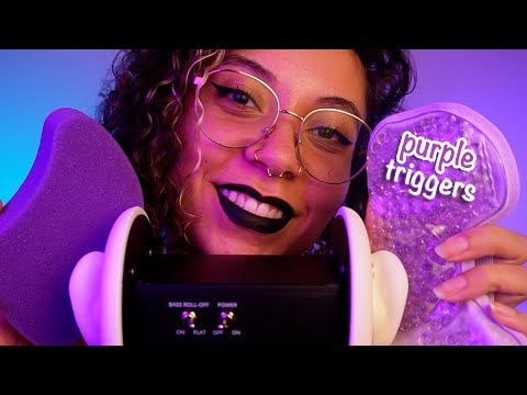 *EAR TO EAR* Purple Triggers (tappings, squishy sounds, crinkles) (sensitive) ~ ASMR