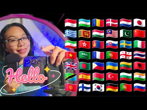 ASMR HELLO IN DIFFERENT LANGUAGES (FAST Camera Tapping, Mouth Sounds) 🤗📱 [42 Languages]
