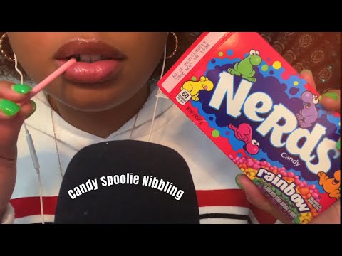 ASMR | Candy 🍬 Spoolie Nibbling | Mouth Sounds 👄 Nerds Candy