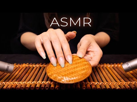 ASMR Brain Tingling Bamboo Tapping, Scratching and Brushing Sounds for Sleep (No Talking)