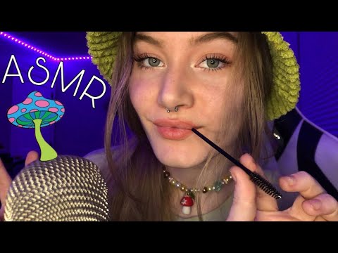 ASMR spoolie nibbling mouth sounds w/ some gentle whispers for sleep 🌙 #mouthsounds