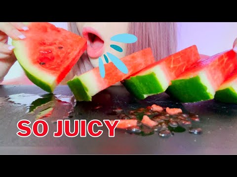 ASMR Eating Extra Juicy Watermelon! 🍉*messy face*
