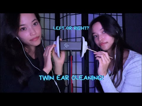 ASMR  Twin Ear Cleaning, 🖤 Left or 🤍 Right?