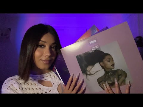 ASMR with my records 🎶💿 (Record tapping & scratching) Ariana Grande, Kid Cudi, Selena