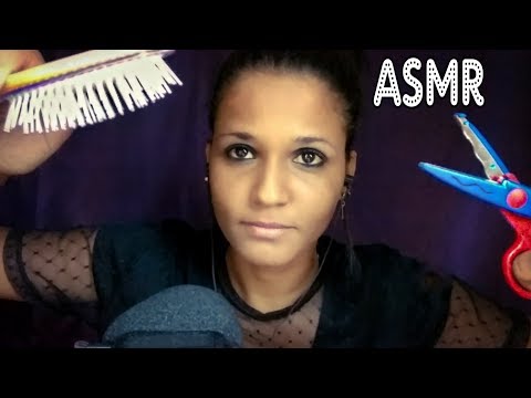 ASMR ROLEPLAY AMIGA CORTANDO SEU CABELO ( video para relaxar )