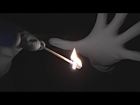ASMR Fire matches The fire of the match Burning gloves -  sleep relax play with fire