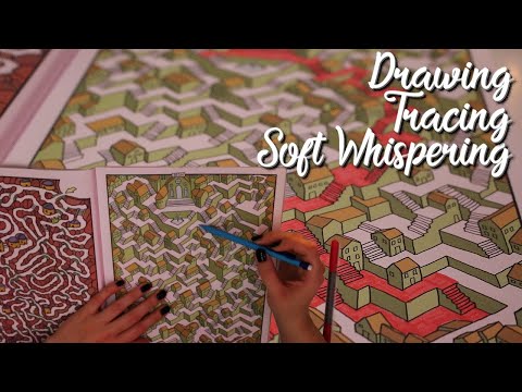 ASMR Solve A Maze With Me ( Tracing, page flipping, Soft Whispers)