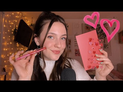 ASMR Writing You a Love Letter💌 (affirmations, inaudible, gum chewing, & writing sounds)✨
