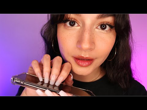 ASMR Tingly Acrylic Nail Tapping On Phone Screen ~For Sleep & Relaxation~