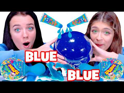 ASMR Giant Blue Gummy Eyeballs, Gummy Sharks Eating Sounds