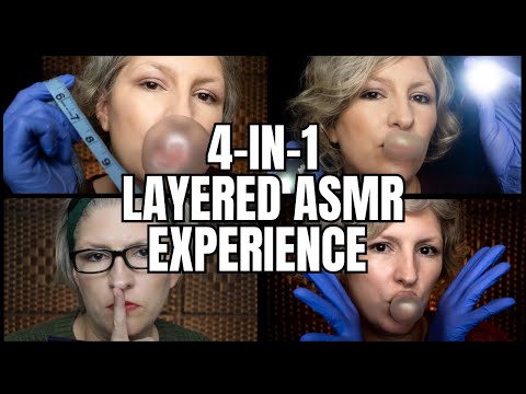 ASMR Gum Chewing  | 4-in-1 Layered ASMR Roleplay | 4x the Gum Chewing, 4x the Tingle Overload!😮🍬