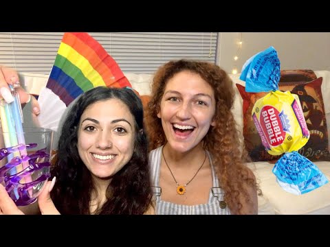 ASMR~ 🌈 a GUM chewing collab w/ WHISPERING ASMR! (Dollar Store Haul! | Trigger Assortment) 🌈