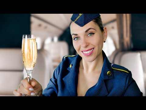 [ASMR] First Class Flight Attendant Roleplay for SLEEP,  Personal Attention ✈️