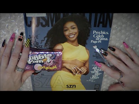 ASMR Intense Gum Chewing Magazine Flip Through | Cosmopolitan | Tingly Whisper | Sza
