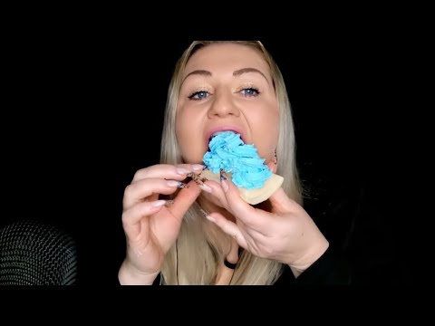 ASMR  EAR EATING WITH WHIPPED CREAM (reupload)