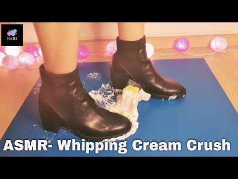 ASMR::Whipping cream sound asmr:: 휘핑크림 밟는 소리