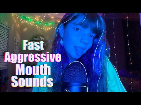 ASMR | FAST AGGRESSIVE MOUTH SOUNDS Wet & Dry + Hand Movements