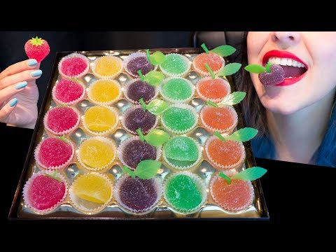 ASMR: Super Sugary & Crunchy Fruit Jellies | Jelly Candy 🍭 ~ Relaxing Eating [V] 😻