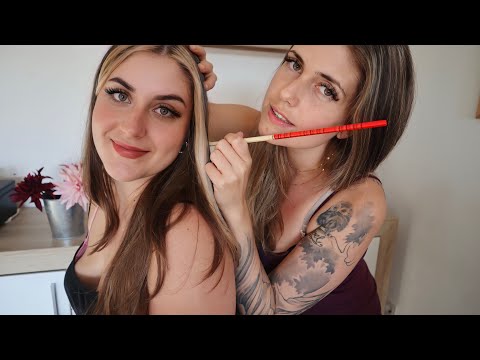 ASMR deutsch [Real Person] Scalp Check & Hair Play mit @JuliaASMR | Back Massage & Tracing german