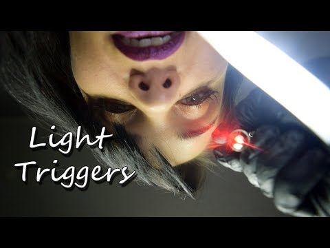 ASMR Laser Face - Light Triggers, Gloves, Face Touching, Whisper, Soft Speaking