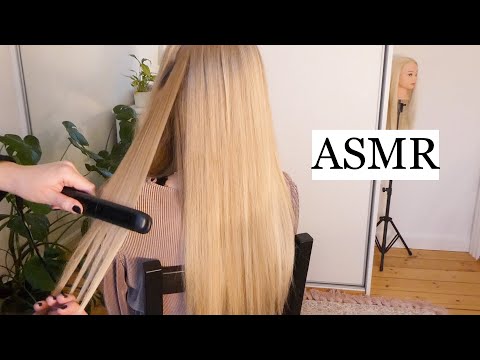ASMR With Friend 💛💜 Hair Straightening, Haircut & Hair Brushing (no talking)