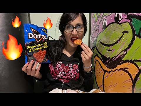 ASMR Crunchy Chips Eating (Doritos Spicy Chips) (Mouth Sounds)