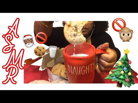ASMR Chocolate Chip Cookies | Stealing Santa’s Cookies Role Play | 🎅🏾🚫 🍪🥛 | No Talking 🚫🙊