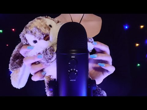 ASMR - Fluffy Fabric Sounds With Bunny Stuffed Animal (& Microphone Rubbing) [No Talking]