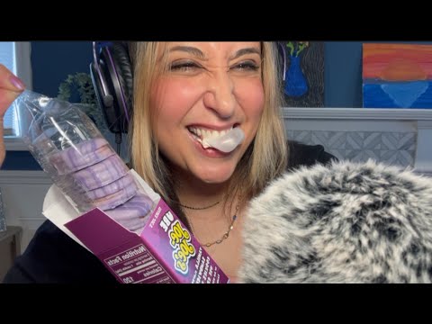 Unpredictable & Super Relaxing Haul ASMR Gum Chewing & Blowing Bubbles/ What I bought @ Trader Joe’s
