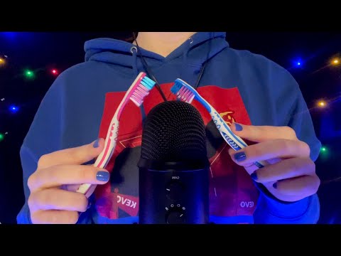 ASMR - Microphone Brushing With Toothbrushes (Without Windscreen) ]No Talking]