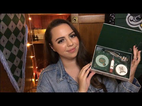 ASMR Slytherin Makeup Unboxing & Try On 💚
