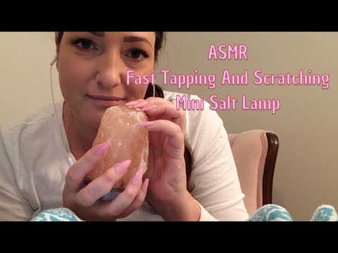 ASMR Fast Tapping And Scratching On A Mini Salt Lamp
