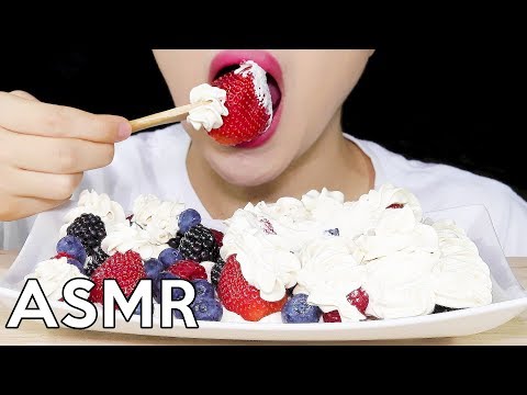 ASMR Berries&Whipped Cream 베리베리생크림 Eating Sounds