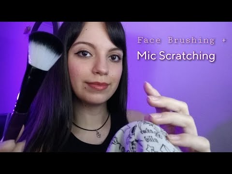 ASMR - Scratching no tecido e pincel na tela (mic & fabric scratching, face brushing)