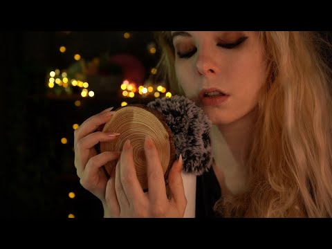 ASMR | slow & gentle Wood Tapping - breathy close up Whispering, no Scratching