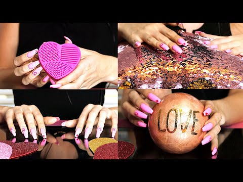 ASMR No Talking Tapping & Scratching | Long Nails, My Top Triggers for Sleep, Pretty in Pink!!