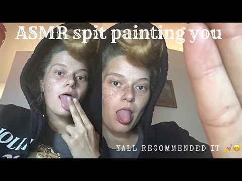 ASMR spit painting 🖼 you !( mouth sounds)